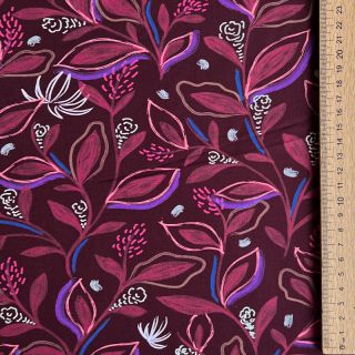 Pamuk Leaves bordeaux digital print
