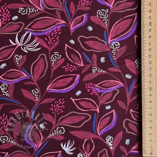 Pamuk Leaves bordeaux digital print