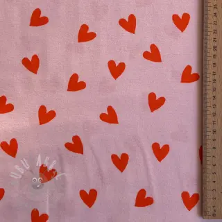 Pamuk FLANNEL Hearts pink