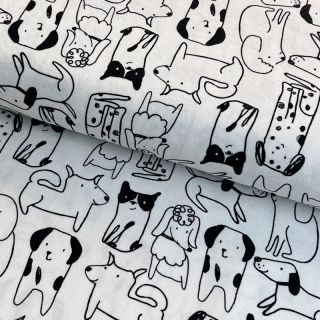 Pamuk FLANNEL Dogs off white