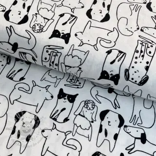 Pamuk FLANNEL Dogs off white