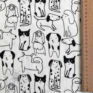 Pamuk FLANNEL Dogs off white