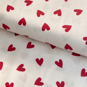 Pamučna tkanina FLANNEL Hearts off white