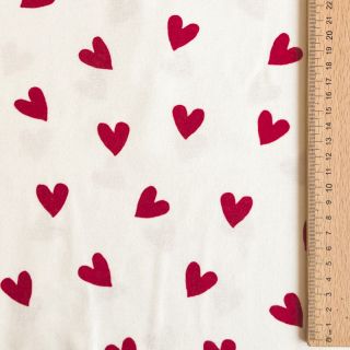 Pamuk FLANNEL Hearts off white