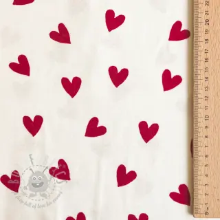 Pamuk FLANNEL Hearts off white