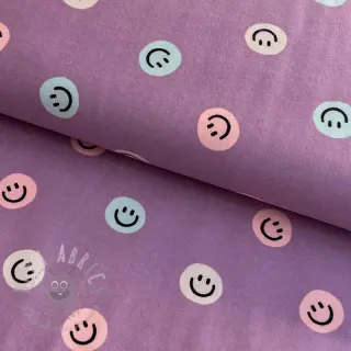 Pamuk FLANNEL Happy faces lavender