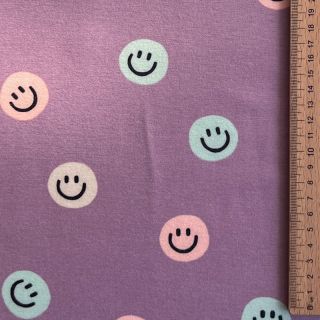 Pamuk FLANNEL Happy faces lavender