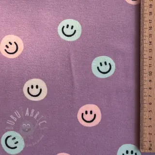 Pamuk FLANNEL Happy faces lavender