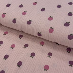 Dvostruka gaza/muslin Fruits apple soft rose