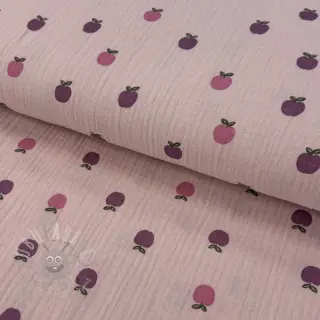 Tetra Tkanina/Muslin Fruits apple soft rose