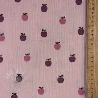 Tetra Tkanina/Muslin Fruits apple soft rose
