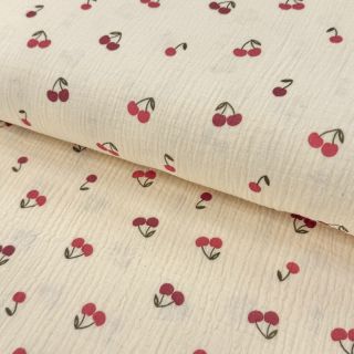 Dvostruka gaza/muslin Fruits cherry natural