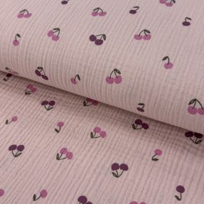 Tetra Tkanina/Muslin Fruits cherry soft rose