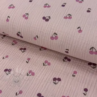 Tetra Tkanina/Muslin Fruits cherry soft rose