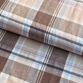 Viskoza s lanom YARN DYED Checks taupe