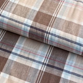 Viskoza s lanom YARN DYED Checks taupe