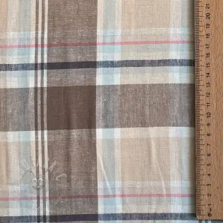 Viskoza s lanom YARN DYED Checks taupe