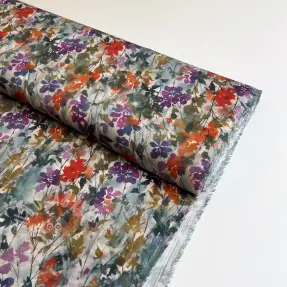 Viskoza SATIN Flowie Kin off white digital print