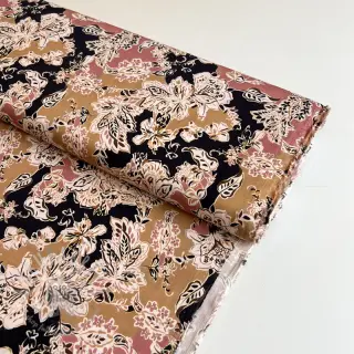 Viscose SATIN Flowie Noe black digital print