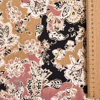 Viscose SATIN Flowie Noe black digital print