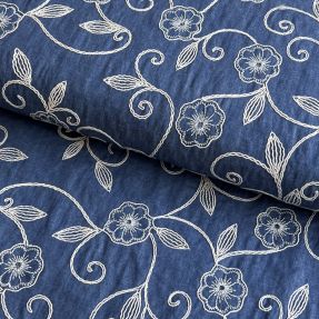 Pamučna tkanina JEANS EMBROIDERY Flowers