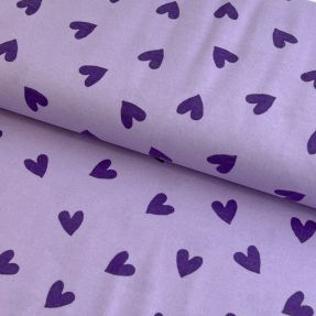 Pamučna tkanina FLANNEL Hearts lavender