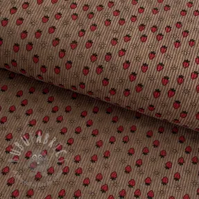 Rastezljivi baršun STRETCH Little strawberries taupe