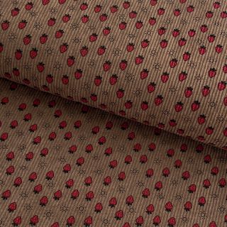 Rastezljivi baršun STRETCH Little strawberries taupe