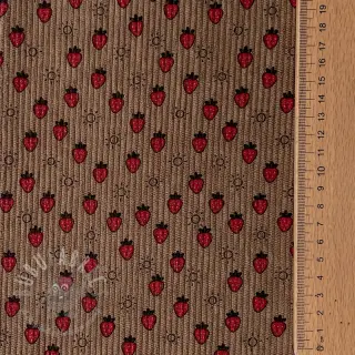 Rastezljivi baršun STRETCH Little strawberries taupe