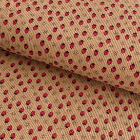 Corduroy STRETCH Little strawberries sand