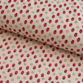 Corduroy STRETCH Little strawberries light sand