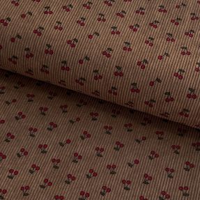 Corduroy STRETCH Little cherry taupe