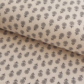 Corduroy STRETCH Little flower light sand