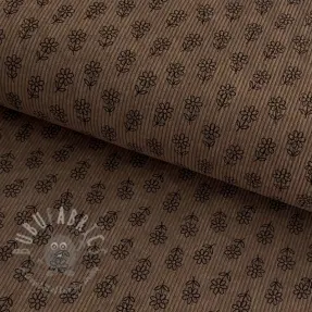 Rastezljivi baršun STRETCH Little flower taupe
