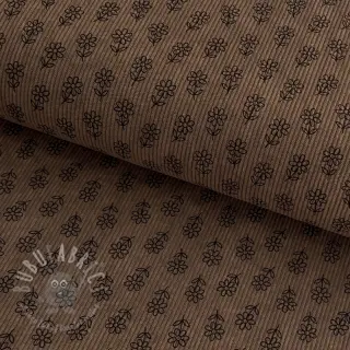 Rastezljivi baršun STRETCH Little flower taupe