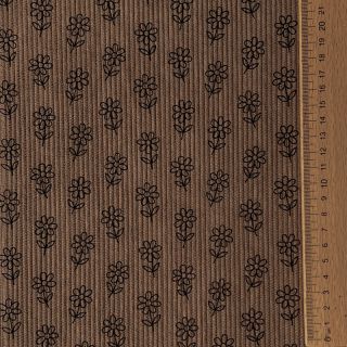 Rastezljivi baršun STRETCH Little flower taupe