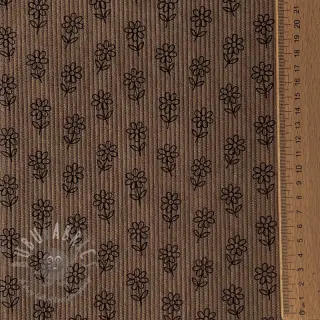 Rastezljivi baršun STRETCH Little flower taupe