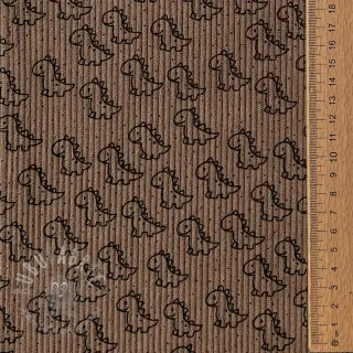 Rastezljivi baršun STRETCH Little dino taupe
