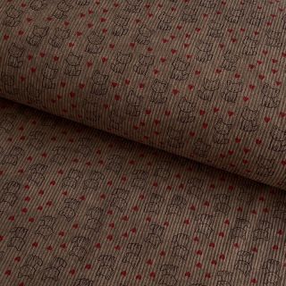 Rastezljivi baršun STRETCH Little foxes taupe