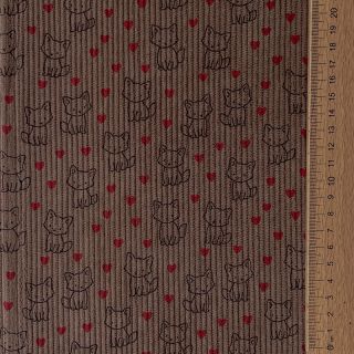 Rastezljivi baršun STRETCH Little foxes taupe