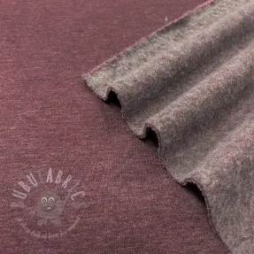 Triko materijal čupav JOGGING aubergine melange