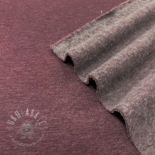 Triko materijal čupav JOGGING aubergine melange