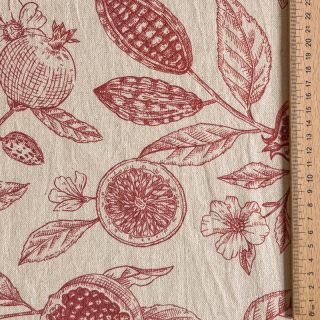 Dekorativna tkanina RUSTIC VINTAGE PRINT Granata groseille