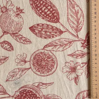 Dekorativna tkanina RUSTIC VINTAGE PRINT Granata groseille