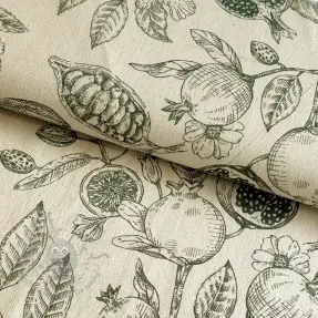 Dekorativna tkanina RUSTIC VINTAGE PRINT Granata kaki