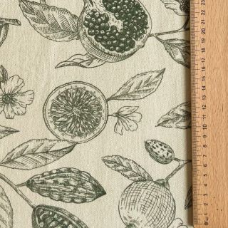 Dekorativna tkanina RUSTIC VINTAGE PRINT Granata kaki