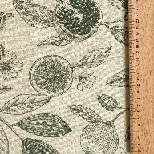 Dekorativna tkanina RUSTIC VINTAGE PRINT Granata kaki