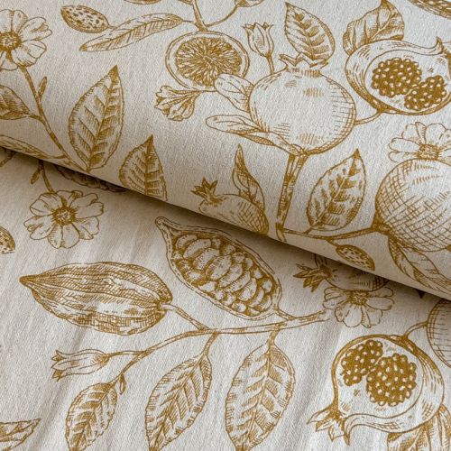 Dekorativna tkanina RUSTIC VINTAGE PRINT Granata peanut