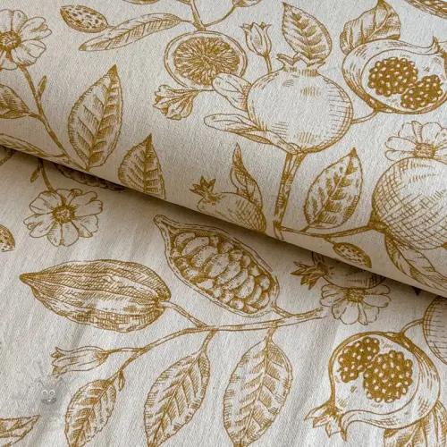 Dekorativna tkanina RUSTIC VINTAGE PRINT Granata peanut
