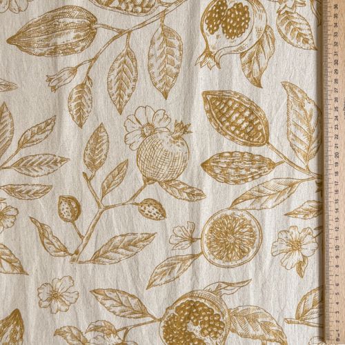 Dekorativna tkanina RUSTIC VINTAGE PRINT Granata peanut